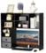 VEVOR Schreibtisch Bücherregal 3-stufiger Organizer (94 x 25,4 x 79,2 cm) Tischregale Organizer Ausstellungsregal aus Spanplatte + Melaminpapier, Bücherregal mit rutschfesten Füßen, Büro schwarz