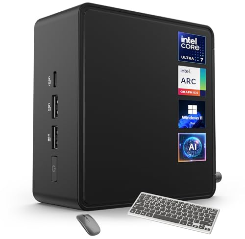 ASUS NUC 14 Pro AI Mini PC Win 11 Pro, Intel Ultra 7 155H, 32GB DDR5 RAM, 2TB PCIe SSD, Mini computer desktop con Intel Arc GPU, AI Ready, AI Boost, Thunderbolt 4, Quad 4K HDR, montaggio VESA