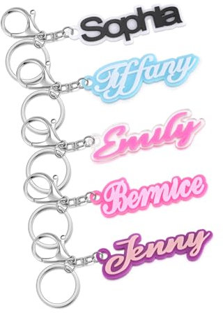 Zysta Schlüsselanhänger NAME mit Wunschgravur aus Acryl personalisierte Schlüsselanhänger als Geschenk für Sie Ihn Kinder