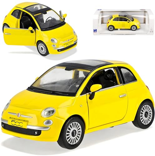 Generisch FIAT Nuova 500 Gelb Ab 2007 1/24 New Ray Modellauto Modell Auto