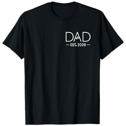 Papa Est 2026 Neuer Papa Mama Vater wird 2026 Vatertag T-Shirt
