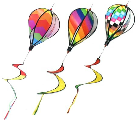Milisten 3pièces Lot de Girouettes Montgolfière Rotatives Spirale Décorations pour Jardin et Cour