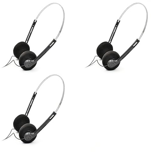 3 auriculares retro sobre la oreja, auriculares vintage Feelings con aros, auriculares ligeros retro, auriculares estéreo de alta fidelidad, auriculares para la mayoría de teléfonos móviles