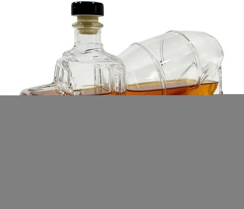 Whiskey Glass Bottles,300ml Beverage Dispenser Desk Ornament | Vodka Whiskey Bottle Dispenser,for Brandy Bourbon Drinks Family Party Christmas Weddings Gathering