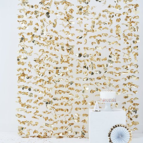 Ginger Ray Fotoautomaten-Hintergrund mit Goldfolie und Blumenmotiv