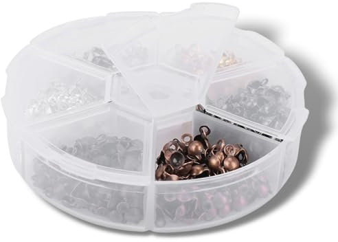 Calottes Ende, 360PCS / Box 6 Farben 5mm Calottes Ende Crimps Perlen Tipps Schmucksachen, die Kit