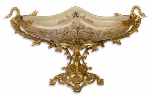 Casa Padrino Jugendstil Obstschale Mehrfarbig/Gold 36,7 x 30 x H. 36,7 cm - Deko Schale