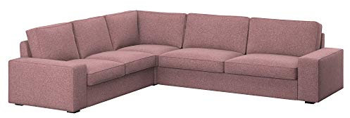Soferia Sofabezug L Form Kompatibel Mit KIVIK 2+3/3+2 Ecksofa Ecksofaüberzug Ecksofaüberwurf Sofaschoner Cover Einfache Reinigung Allergiefrei Naturel Orange