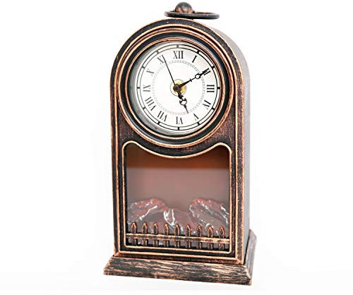 Sifcon Decorative Fireplace Lamp with Clock Decorative Light