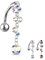 Treuheld® | Bauchnabelpiercing-Spange mit Kristall-Kette | 3 Farben [02.] - crystal