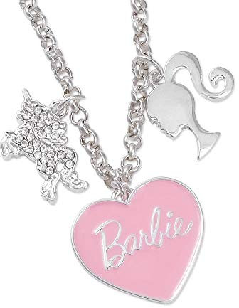 GIOIA Barbie Collier à breloques en forme de cœur et licorne Rose