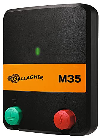 Gallagher Weidezaungerät/Netzgerät M35 (230V) - Elektrozaun für Hasen & Kaninchen, Hunde, Katzen - Geeignet für Weidezäune bis 4 km
