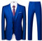KUDORO Abiti da Uomo 3 Pezzi Slim Fit Abito Formale Puro Colore Due Bottoni Abito da Smoking Blazer Gilet Pantaloni(Gioiello Blu,L)