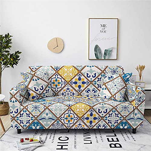 FANSU Stretch Sofabezug Antirutsch Sofaüberwürfe mit Armlehnen, 3D Exotisch Ecksofa L Form Sofa/Couchbezug/Sesselbezug für Wohnzimmer Wohnkultur (Türkische Art,4 Sitzer)