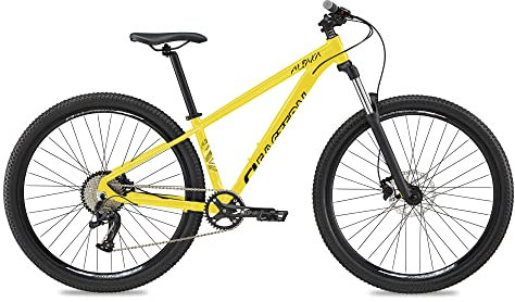 Eastern Bikes Alpaka 29 Leichtgewichts-MTB Mountainbike, 9-Gang, hydraulische Scheibenbremsen, vordere Federung in 4 Rahmengrößen erhältlich (15, Gelb)