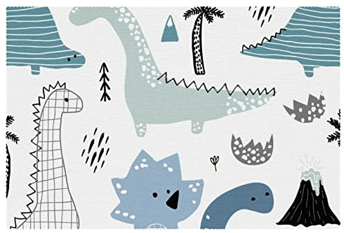 Dinosaurier-Eier, Palme, Tischsets, hitzebeständig, waschbar, Oxford-Stoff, Tischsets, 4 Stück, Heimküchendekoration, leicht zu reinigen
