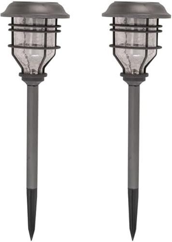 Garden Mile Set mit 2 Capri-Solarleuchten mit LED-Licht, solarbetrieben, Wegeleuchten für Garten, Outdoor, Terrasse, Terrassenbeleuchtung, wasserdicht, Solar-Gartenleuchten