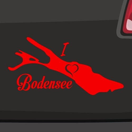 I Love Bodensee Aufkleber -6 Größen 21 Farben- Konstanz Lindau Reichenau Campen