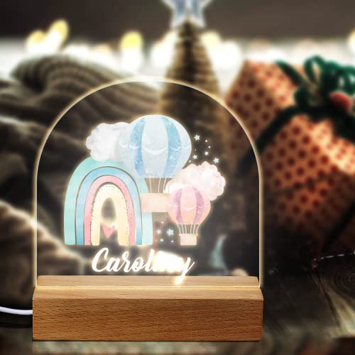 VEELU Nachtlicht Kinder Personalisierte Regenbogen LED Lampe Geschenke Baby mit Name Arcyl Nachtlampe Raumdekoration Geschenk für Mädchen Junge Kinder Geburtstagsgeschenk