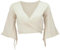 GURU SHOP Elfen Top aus Bio-Baumwolle, Top Goa-chic, Yoga Wickeltop - Sand, Damen, Size:S