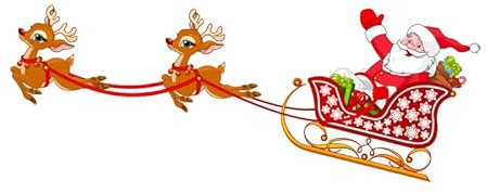 Fensterbild Weihnachten - Weihnachtsmann mit Rentiere