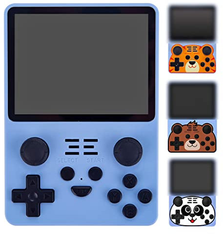 WUGU Powkiddy RGB20S Handheld Game Console Built-in 15000 Games, 16G+64G Retro Arcade with 4 Stickers, Open Source Arkos System, 3500mah Battery, 3.5-Inch Portable Game Consoles for Kids Adult