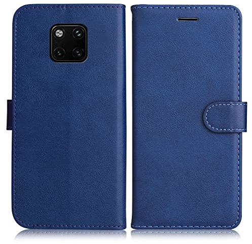 DENDICO Cover per Huawei Mate 20 PRO, Premium Portafoglio PU Custodia in PU Pelle, Flip Libro TPU Bumper Caso per Huawei Mate 20 PRO, Blu Navy