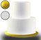 My Whitepearl Styropor Torte 2 Etagen Qualität 12g/l rund höhe ges. 17cm besteht aus ⌀ 10,5 / 16cm mit doppelseitiges Klebeband und Goldenem Tortenbode Ideal für Cake Dummy/Geburstag/Feier