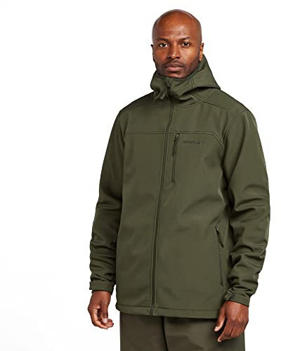 WESTLAKE Softshell Full Zip Hoodie with Water Repellent Finish, Men's Fishing Jacket, Men's Fishing Clothing, Green, M