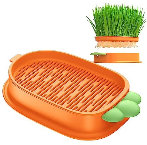 Tsuchiya Katzengras-Pflanztablett | Sprouter-Tablett & Grower - Cat Grass Grower Microgreens-Anzuchtschalen, hydroponische Katzengras-Anzuchtschale für Katzenpflanzen