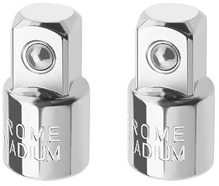 VGOL 2Pcs 1/4-Inch Female to 3/8-Inch Male Socket Adapter Chrome Vanadium Steel Socket Adapter and Reducer Accessories for Industry Machinery Construction Work