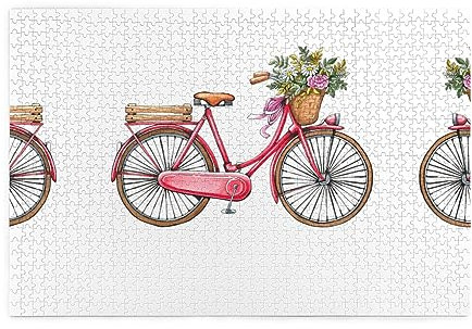 Personalisierte Jigsaw Puzzle - Erstellen Sie Benutzerdefinierte Bild Puzzle Für Familie Und Freunde Retro rotes Fahrrad