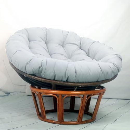 Bettschlange Hängesessel Kissen,Papasansessel Kissen,Lesesessel Rund, Gartensessel Sitzkissen,Papasan Hängesessel Kissen(Stühle Nicht Enthalten),Hellgrau,60x60cm