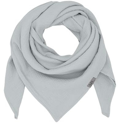 Neu hutch&putch Musselin-Halstuch Unisex 135cmx135cm - Dreieckstuch Erwachsene aus Bio Baumwolle - Schal für Erwachsene - weiches Musselin Halstuch (Light Grey)