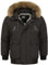 Indicode Herren INZakai Winterjacke mit Fell-Kapuze | warme Herrenjacke Parka Jacke Black, XL
