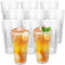 AHAQU 10PCS 420ml Plastic Tumblers, 14.7oz Stackable Acrylic Drinking Glasses, Reusable Clear Plastic Cups for Picnics, Camping, BBQ’s, Parties