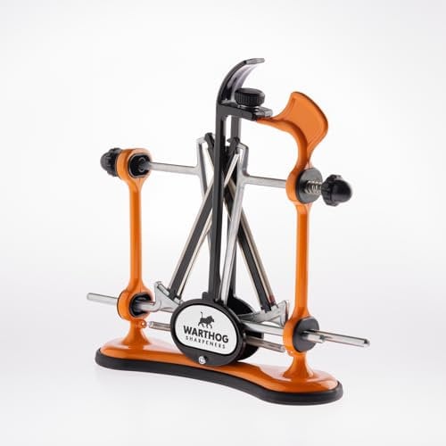 Warthog Sharpeners V-Sharp A4 Messerschärfer Orange, mit 4 verschiedenen Schleifwinkel – Messerschleifer für alle Messer, wie Jagdmesser, Küchenmesser, Schnitzmesser, Fleischermesser, uvm.