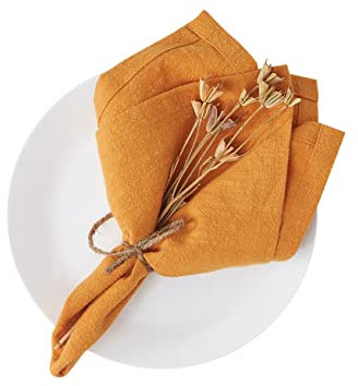 Linen Napkins Leinen Stoffservietten Set von 6,40x40cm,Waschbar Weich Langlebige Tischservietten, 80% Leinen 20% Baumwollstoff Servietten für Partys Weihnachten Thanksgiving Hochzeiten