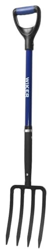 WIKER Heugabel, Heugabeln für Gartenarbeit, Graben, Kompostierung, Spaten, 4 Zinken, Gartengabel mit Fiberglasgriff, 109 cm