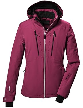 killtec Damen Skijacke/Funktionsjacke mit abzippbarer Kapuze, Schneefang und Unterarmventilation KSW 41 WMN SKI JCKT, rose, 40, 41974-000
