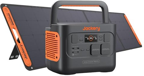 Jackery Solargenerator 1000 Pro 200W, 1002 Wh Powerstation mit 200W Solarmodulen, AC-Schnellladung in 1,8 Std., Zweiseitige Sonnenlichtabsorption, für Camping und Stromausfälle