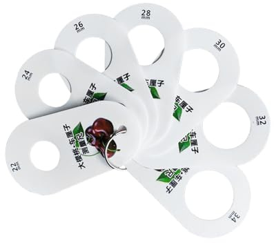 JISADER Righello calibro per frutta di ciliegia per frutta, 7 fori, righello di misurazione flessibile multifunzione, misuratore per ciliegia,