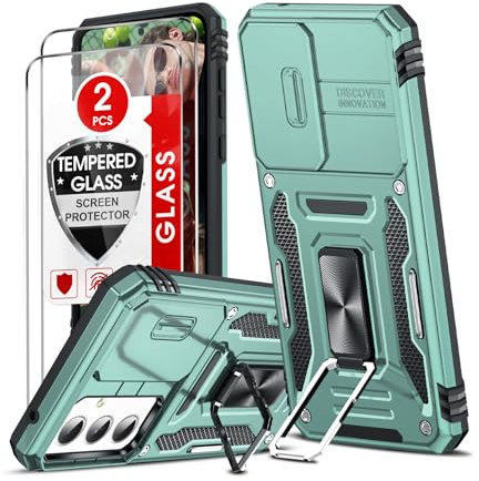 LeYi Fallschutz Handyhülle für Samsung Galaxy A55/A35 5G Hülle [2 Schutzglas Folie] Militärstandard Robust Schutzhülle Stehfunktion Case Eckenschutz Handy Hüllen Outdoor Cover A 55 5G Case Hellgrün