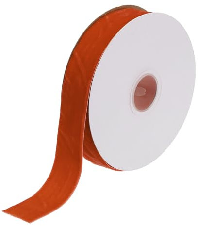 QUARKZMAN Nastro di Velluto per Confezioni Regalo 10 Yard x 1 Arancione Scuro Rotolo di Nastro in Velluto a Faccia Singola per Bouquet Fai da Te, Decorazioni per Feste di Matrimonio