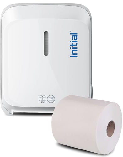 Blanc HYGIENIC Set: Signature Papierrollenspender Shortcut Sensor, berührungslos, weiß o. Silber +2Premium Handtuchrollen, Rentokil INITIAL Farbe Weiß