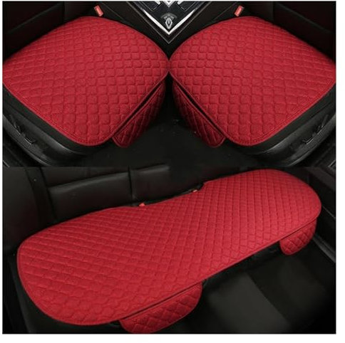 SPLACK Autositzbezüge Autositzbezug Baumwolle Leinen Kissen Für A5 A1 A3 Für A4 A6 A6L A7 A8 A8L Autozubehör Autositzschoner(Rot)