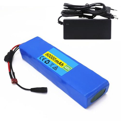 Batterie de moteur de scooter électrique 48V 60Ah, batterie au lithium 13S2P pour scooter électrique de vélo électrique avec BMS + chargeurs XT60+DC