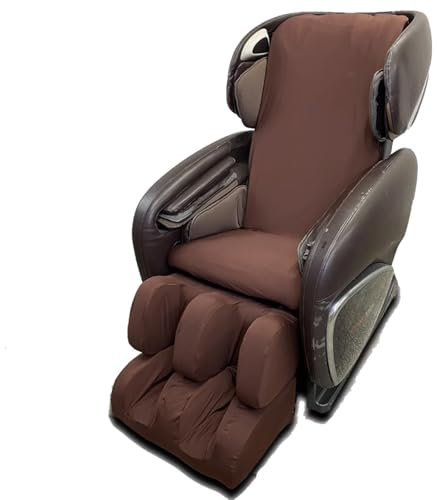 GanzköRper Shiatsu Massagesessel Staubdichter Bezug, Super Soft Stretch Stoff Massagesessel SchutzhüLle,Braun,Full Body