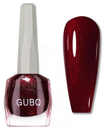 Wine Red Nail Polish - Pearl Nail Polish - Dark Red nail Varnish Quick Dry - No Bake Pearlescent Nail polish - Shimmer nail Polish Air Dry - Breathable Autumn nail polish Long Lasting