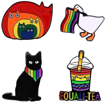 4 Stück Pride Pin, Regenbogen Broschen, Lgbt Pride Pin, Lgbtq Regenbogenflagge, Lgbtq Accessoires, Pride Ally Pin für Rucksäcke, Schmuck, Jackendekoration, Hüte Funny Anstecknadel